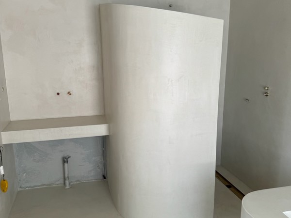 Curved Thermasheet Shower Microcement